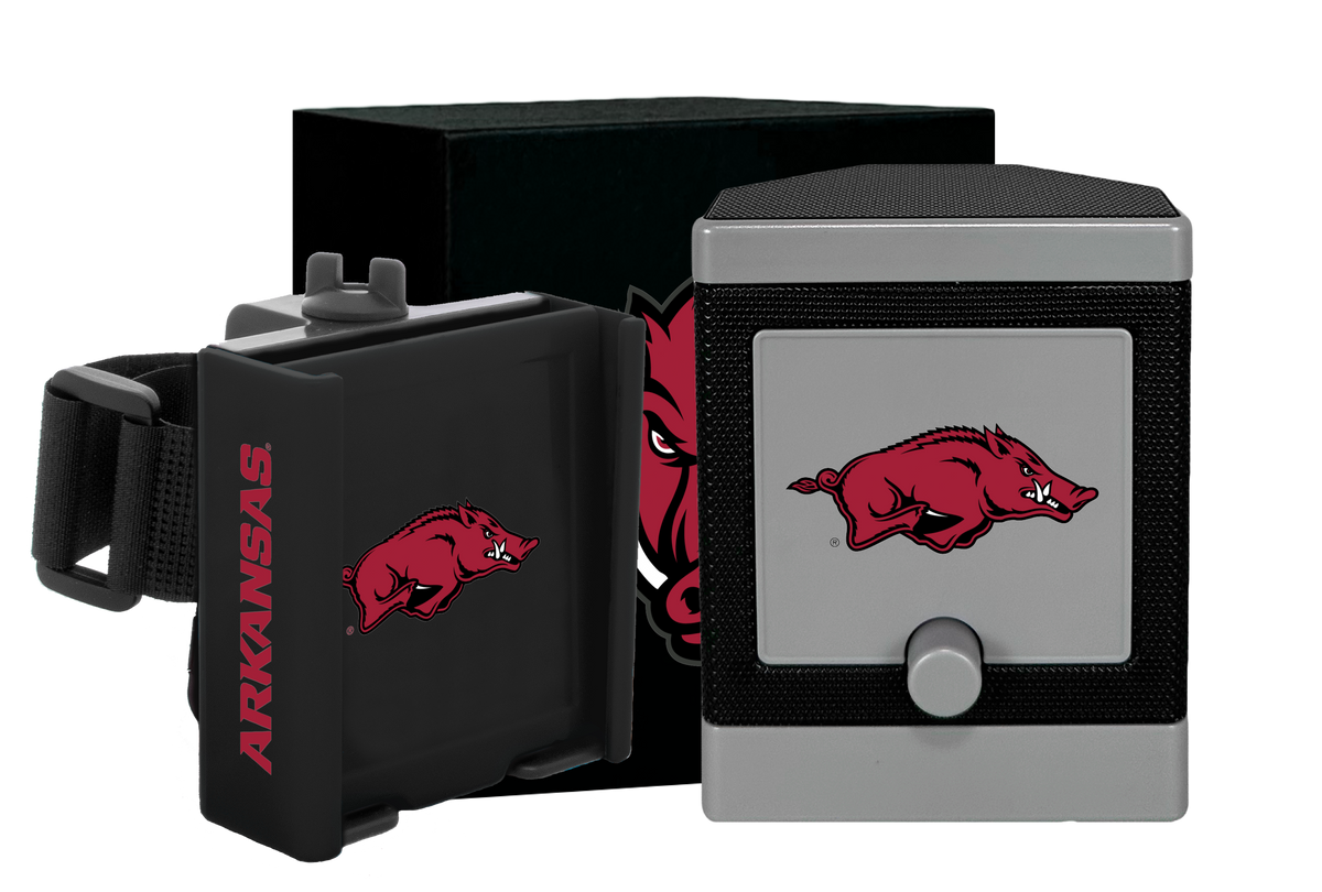 Desert Fox NCAA Phone Caddy and Wireless Speaker - Arkansas