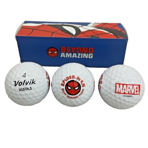 Volvik Vista3 Spiderman Golf Balls - Sleeve