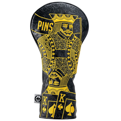 Pins And Aces Golf Black/Gold King of Spades - Driver Cover