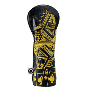 Pins And Aces Golf Black/Gold Queen of Spades - Fairway Cover