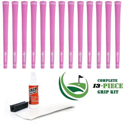 Karma Velour - 13 piece Golf Grip Kit (with tape, solvent, vise clamp) - PINK