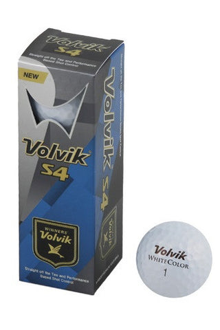 Volvik S4 Golf Balls - White (3 Ball Sleeve)