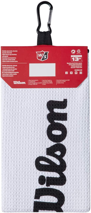 Wilson Staff Tri-Fold Waffle Golf Towel - White - 16" x 21"