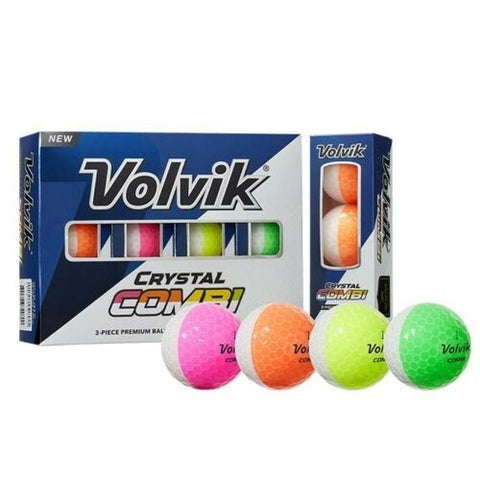 Volvik Crystal Combi Split Colored Golf Balls