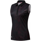 Adidas Womens Dot Print Sleeveless Golf Polo Shirt