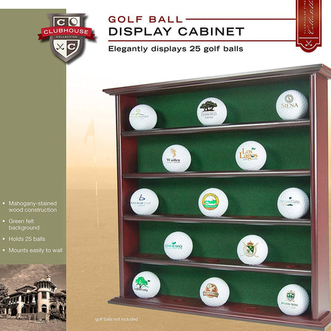 Wooden Golf Ball Display Cabinet 25 Golf Balls