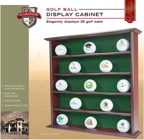 Wooden Golf Ball Display Cabinet 25 Golf Balls