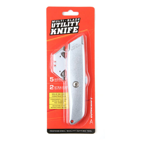 Dynacraft Multi-Blade Utility Knife with Hook and Straight Blades