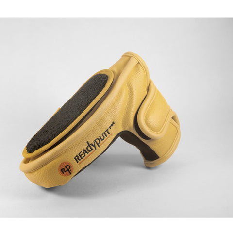 ReadyPutt Blade Mid-Mallet Putter Head Cover with Ball Cleaner - Yellow