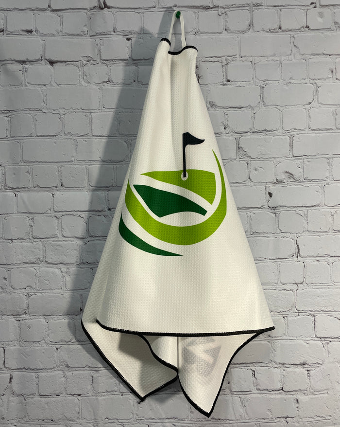 Bridgestone MicroFiber 20x40 Caddy Towel w/ CaddiesShack Geometric Green Print