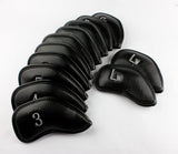 Volf Golf Black Synthetic Leather Iron Covers Set