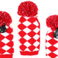 Volf Golf Knit Red White Diamond Headcover Set