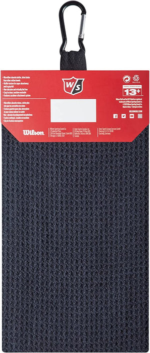 Wilson Staff Microfiber Trifold Golf Towel 16" x 21" Black